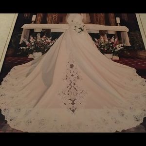 Size 6-8 Full Wedding Dress w/beautiful veil/slip.